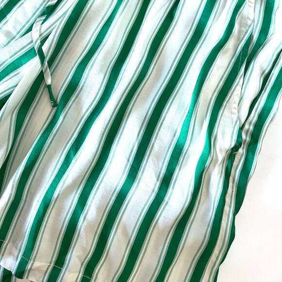 ANTHROPOLOGIE Silky Stripe Bermuda Boxer Shorts in Green Cream  Size M - Picture 8 of 11
